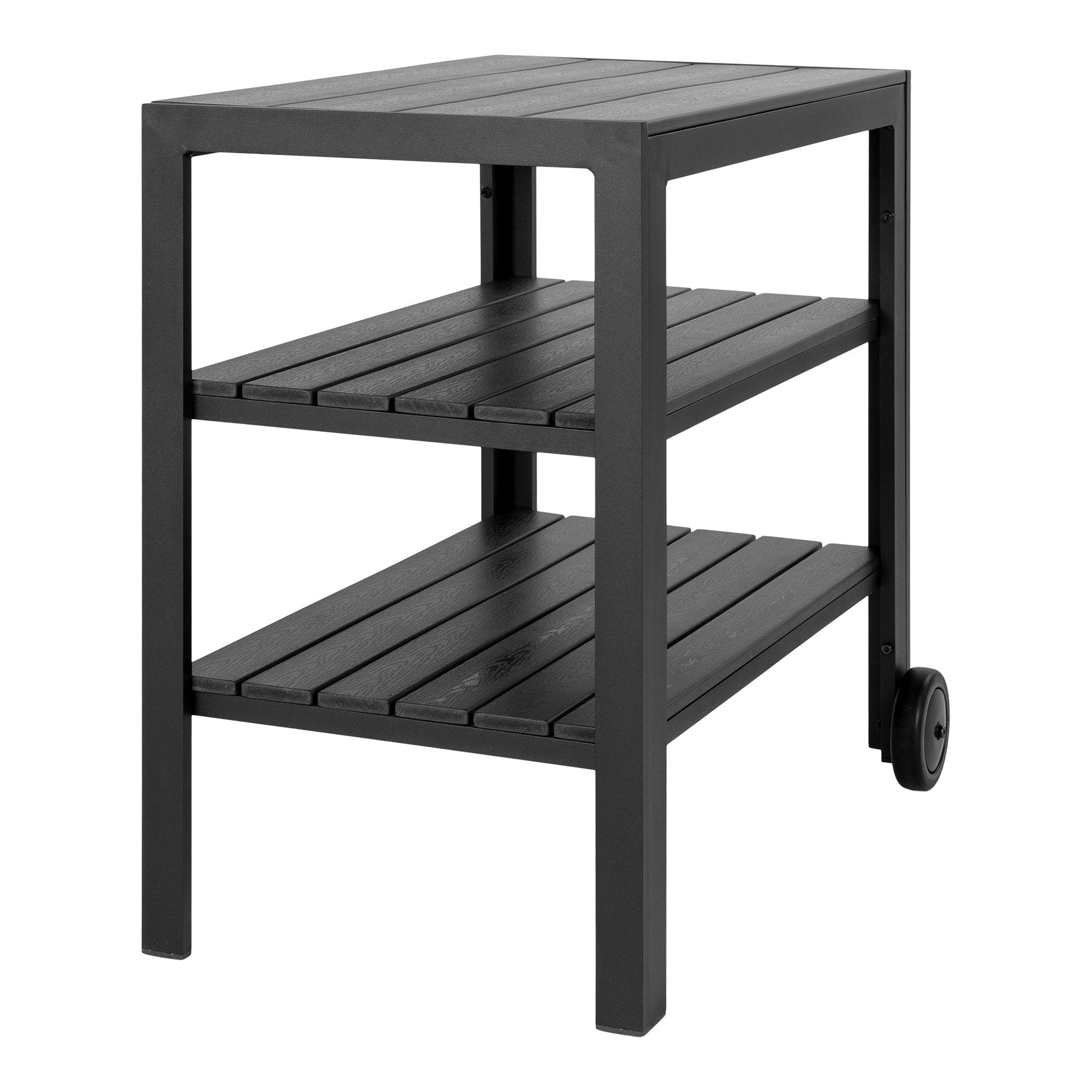 Taormina Serveerwagen - Aluminium/nonwood, zwart, 3 planken