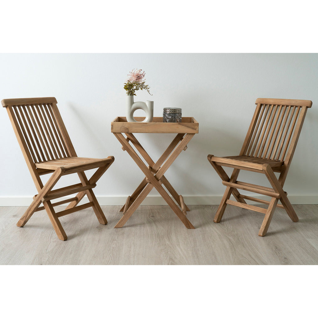 Ronda Dienbladtafel - Teak, naturel 29x39x49,5 cm