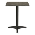 Bistrotafel - Marmerlook, donkergrijs, zwarte poten, aluminium 60x60x73 cm