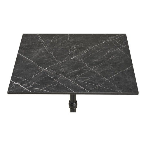 Bistrotafel - Marmerlook, donkergrijs, zwarte poten, gietijzer 60x60x73 cm - Noël Home