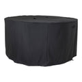 Luxury Hoes - Luxe beschermhoes voor ronde tafel van 180 cm met 4 stoelen, 210g/m² 600D polyester met PU-coating, waterafstotend, zwart