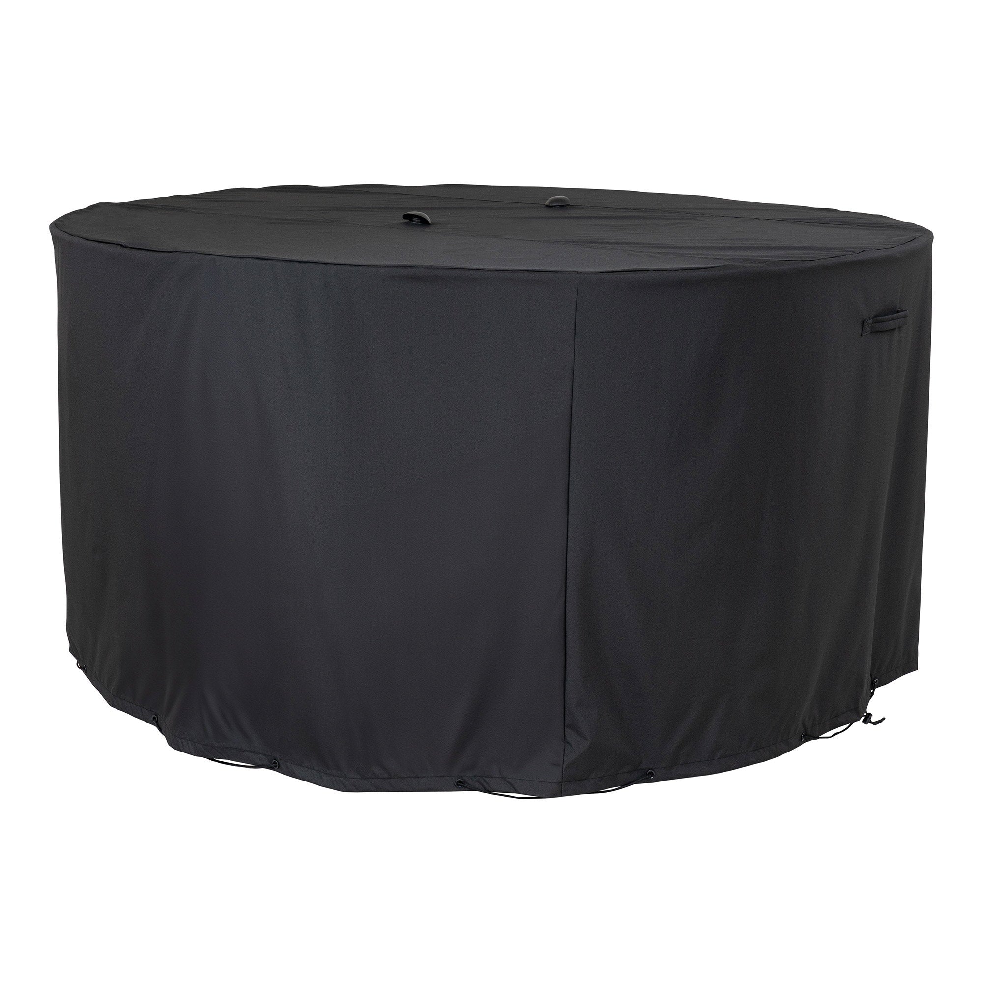 Luxury Hoes - Luxe beschermhoes voor ronde tafel van 180 cm met 4 stoelen, 210g/m² 600D polyester met PU-coating, waterafstotend, zwart