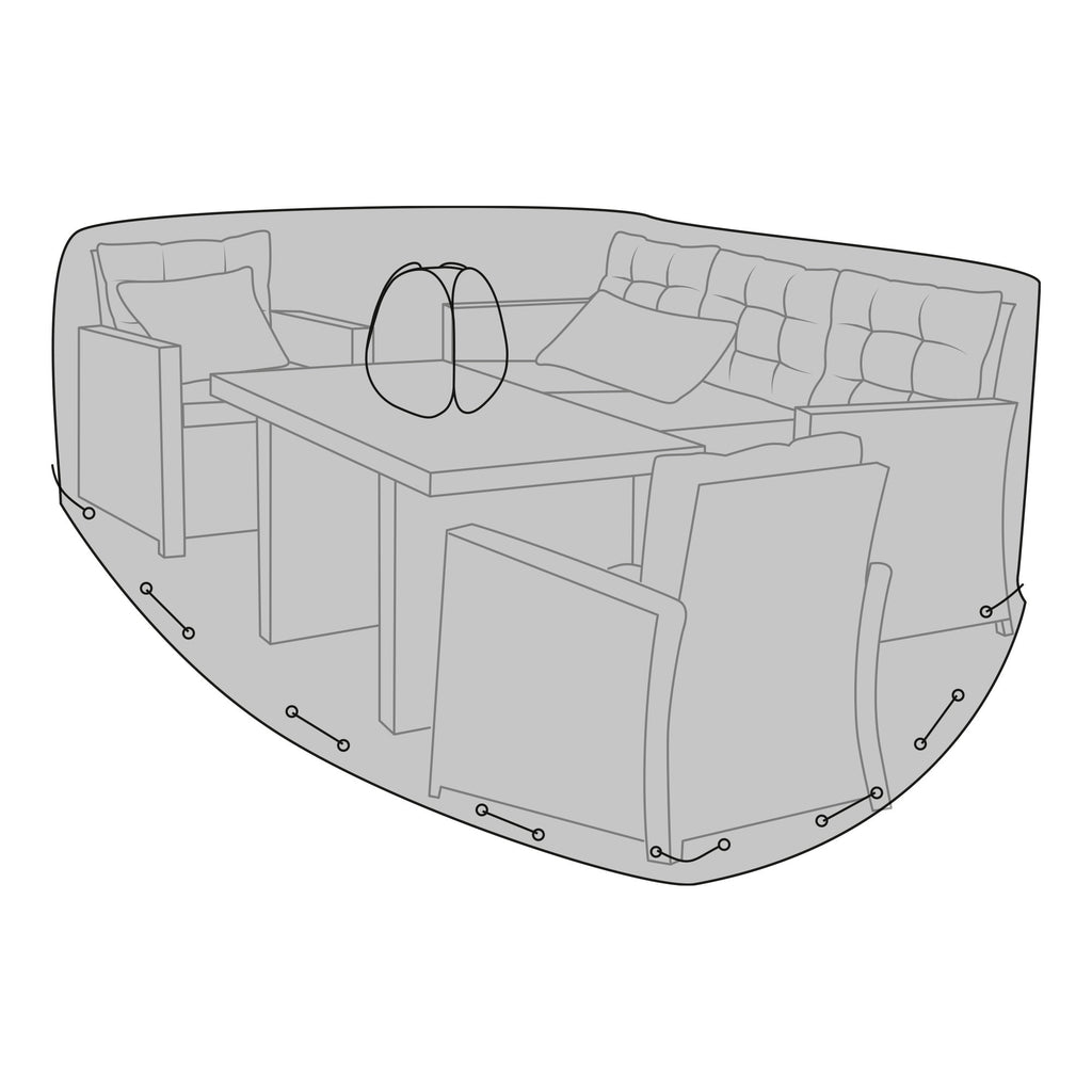 Luxury Hoes - Luxe beschermhoes voor lounge- en bankstellen, 210g/m² 600D polyester met PU-coating, waterafstotend, zwart