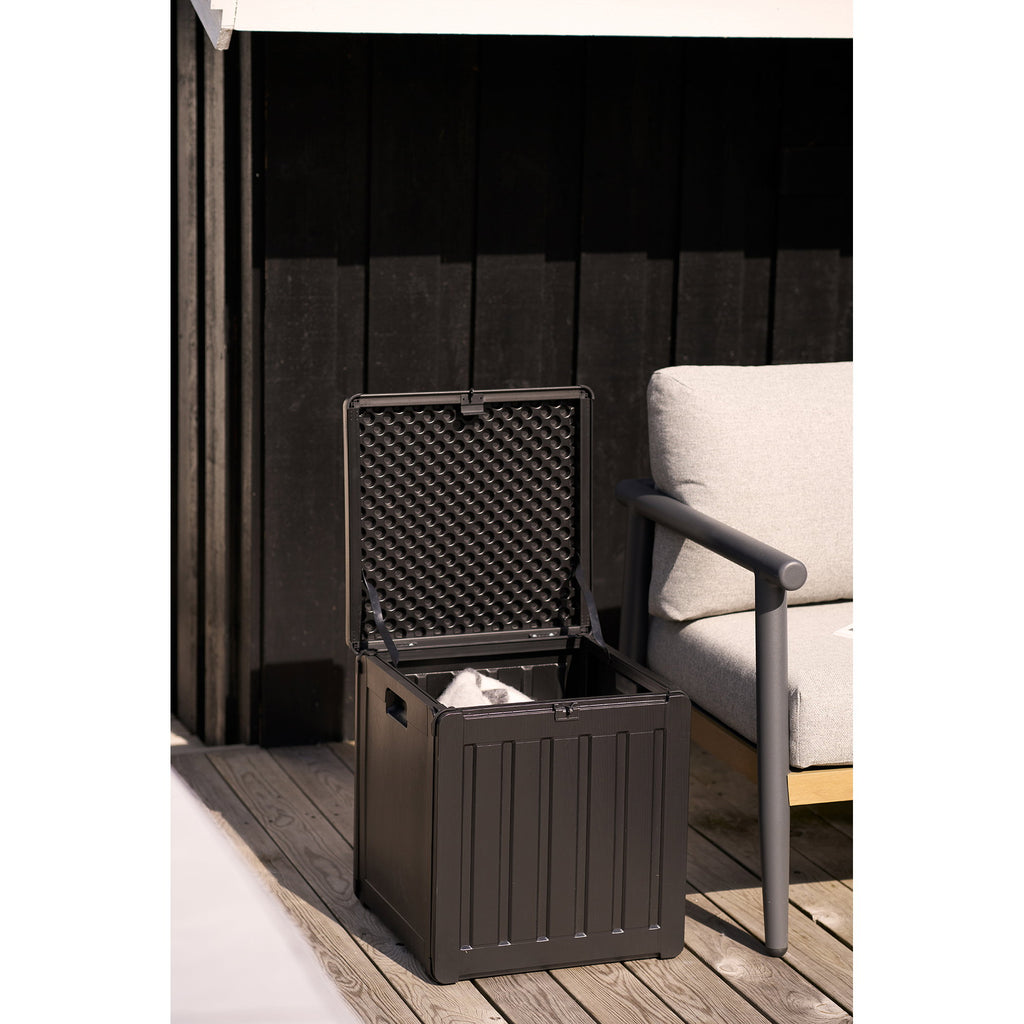 Sobra Kussenbox - Kunststof, zwart 42,8x42,8x46,4 cm, 76 liter