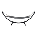 Tripoli Hangmat - Met houten standaard, larikshout, polyester/katoen, zwart/grijs/wit