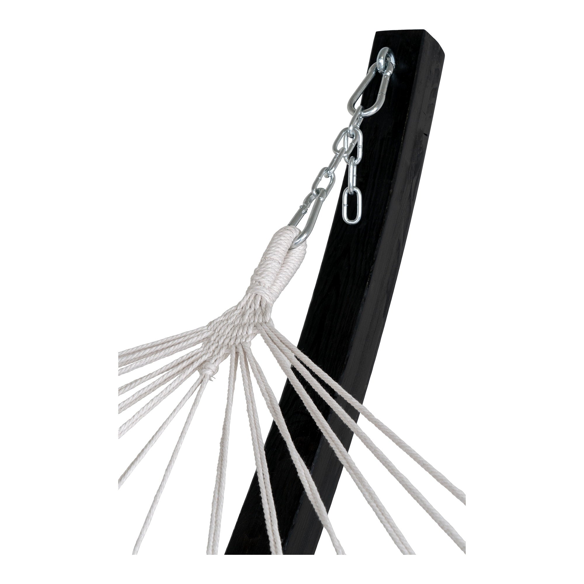 Tripoli Hangmat - Met houten standaard, larikshout, polyester/katoen, zwart/grijs/wit