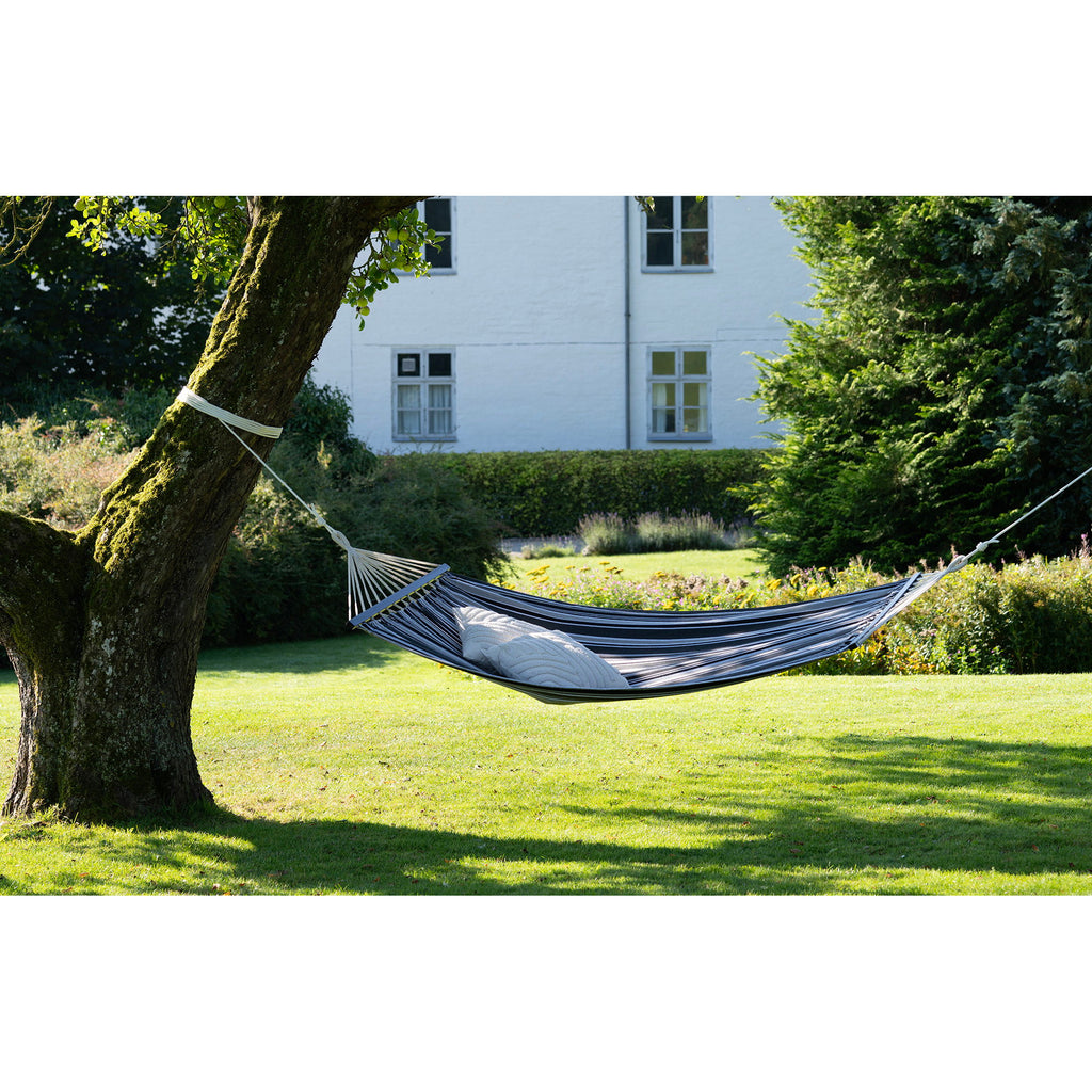 Lamia Hangmat - Polyester/katoen, larikshout, zwart/grijs/wit