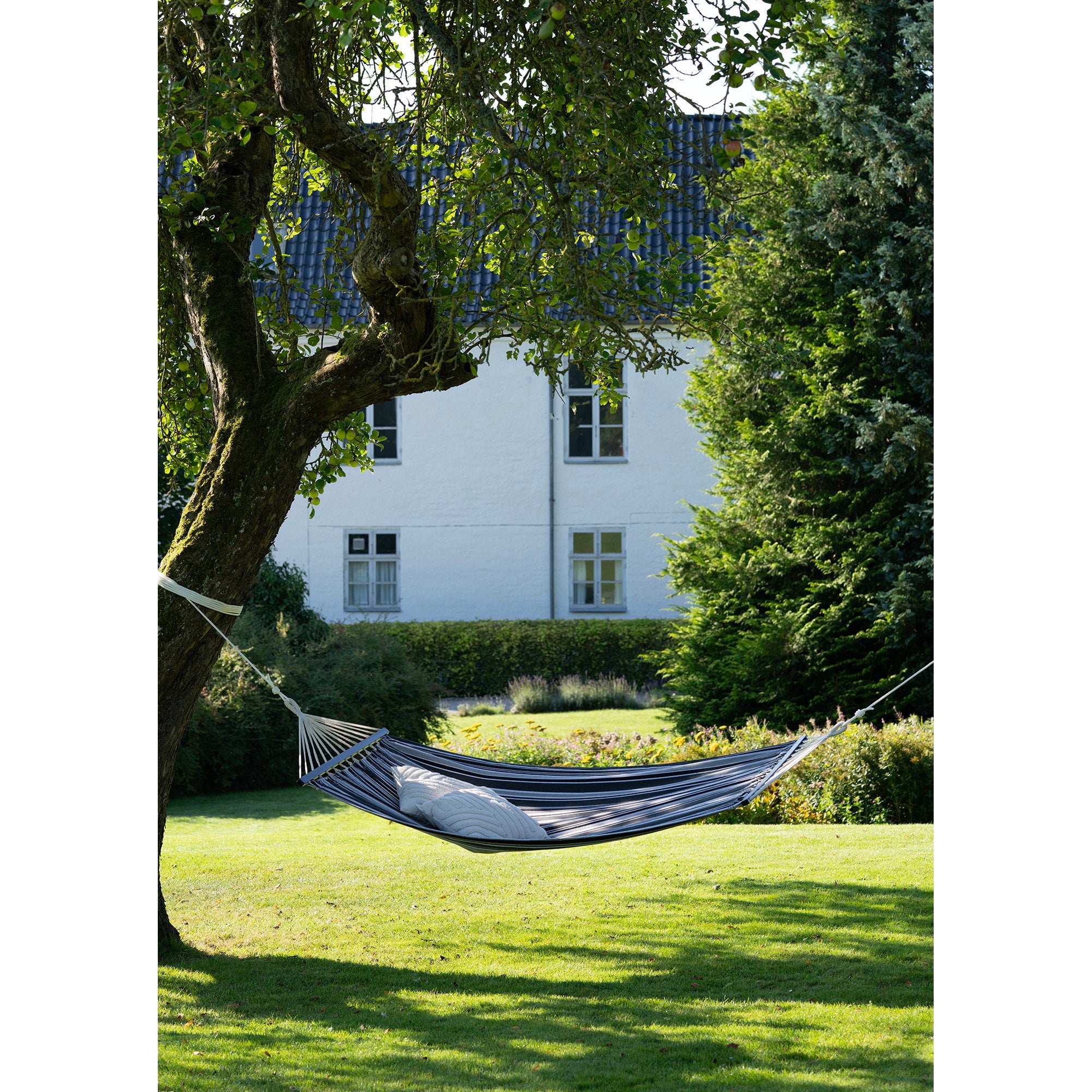Lamia Hangmat - Polyester/katoen, larikshout, zwart/grijs/wit