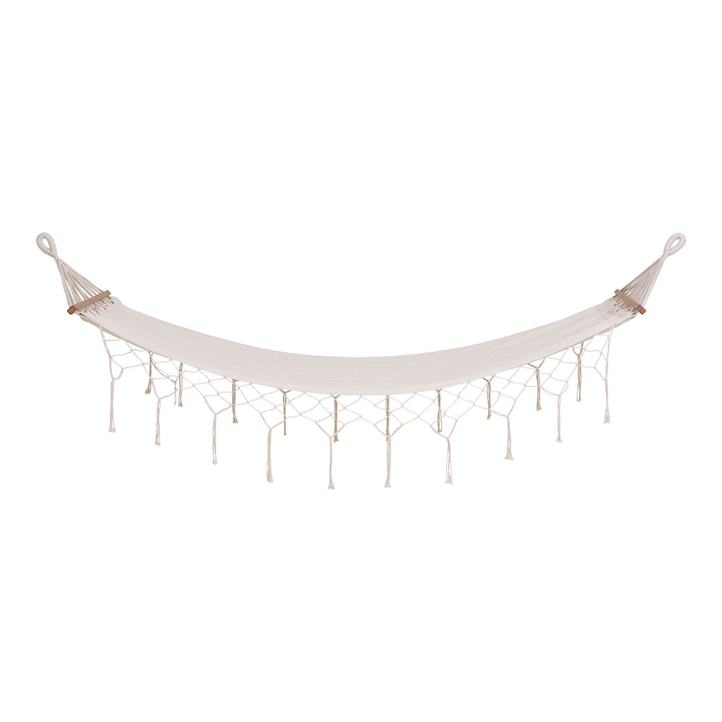 Edessa Hangmat - Polyester/katoen, larikshout, gebroken wit
