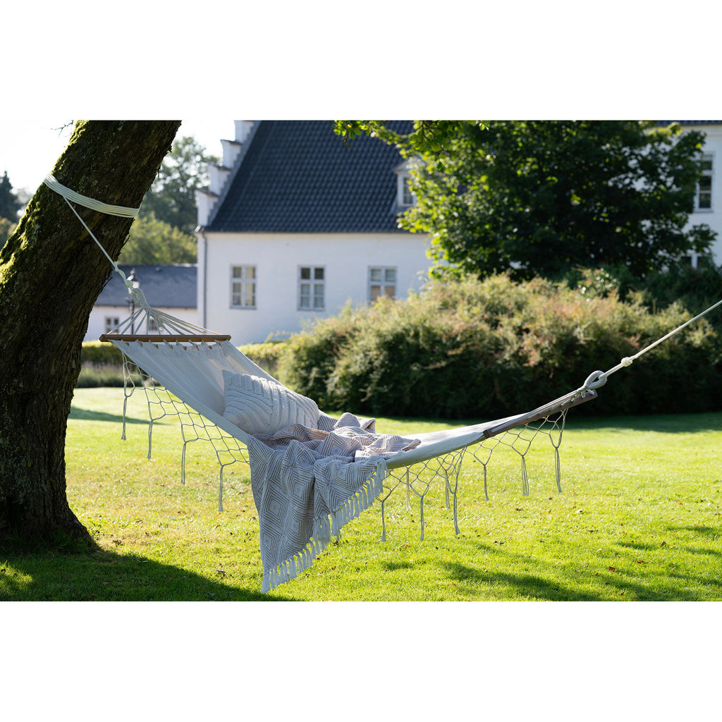 Edessa Hangmat - Polyester/katoen, larikshout, gebroken wit