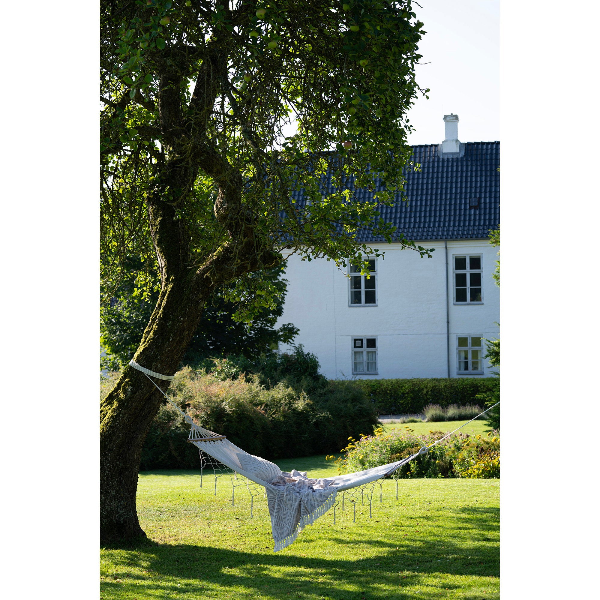 Edessa Hangmat - Polyester/katoen, larikshout, gebroken wit