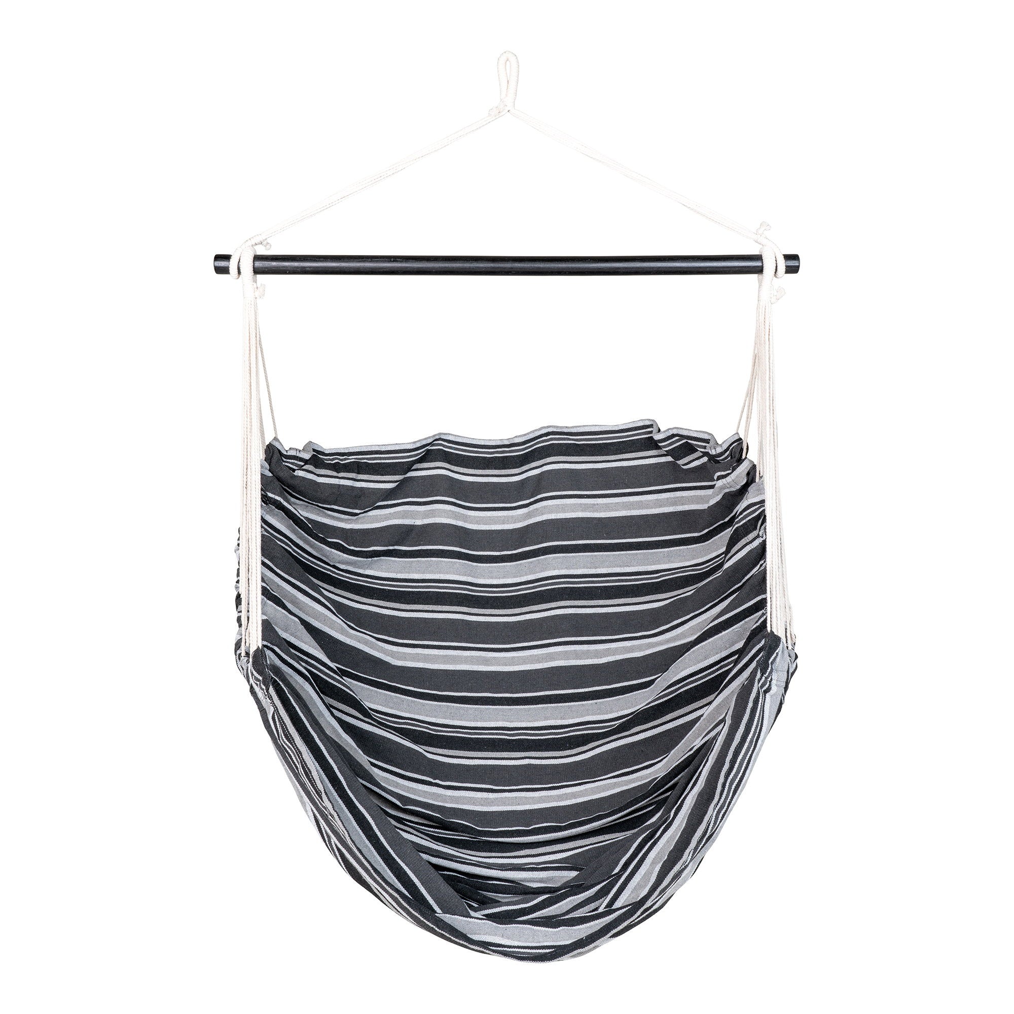 Lamia Hangstoel - Polyester/katoen, larikshout, zwart/grijs/wit