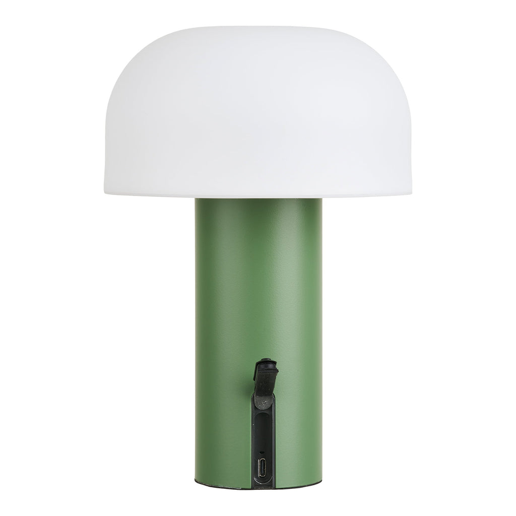 Soham LED Tafellamp - Oplaadbaar, wit/groen