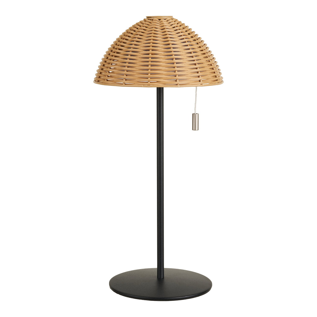 Wigan LED Tafellamp - Metaal, oplaadbaar, naturel/zwart