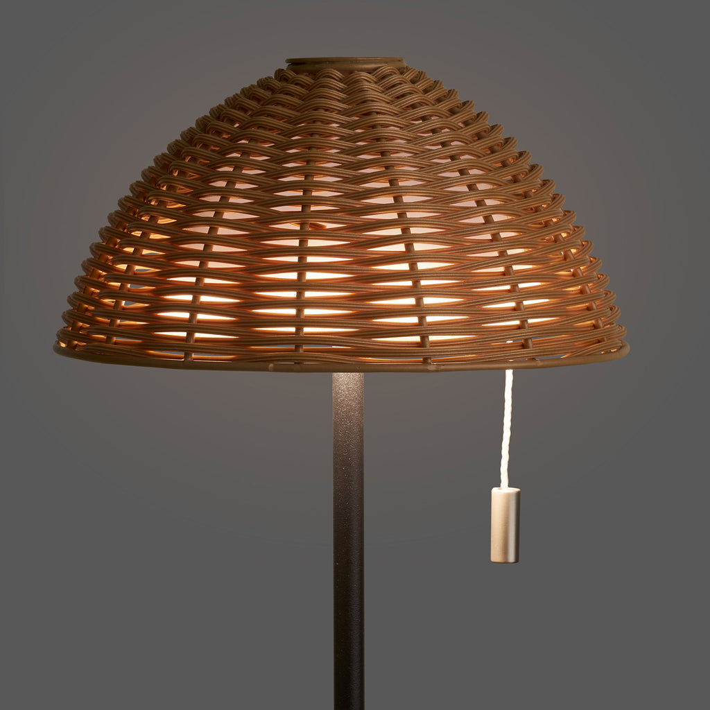 Wigan LED Tafellamp - Metaal, oplaadbaar, naturel/zwart