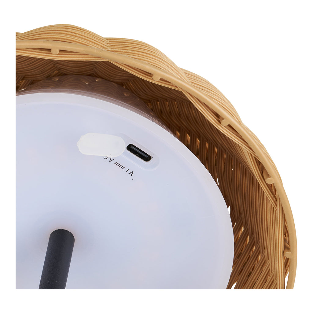 Wigan LED Tafellamp - Metaal, oplaadbaar, naturel/zwart