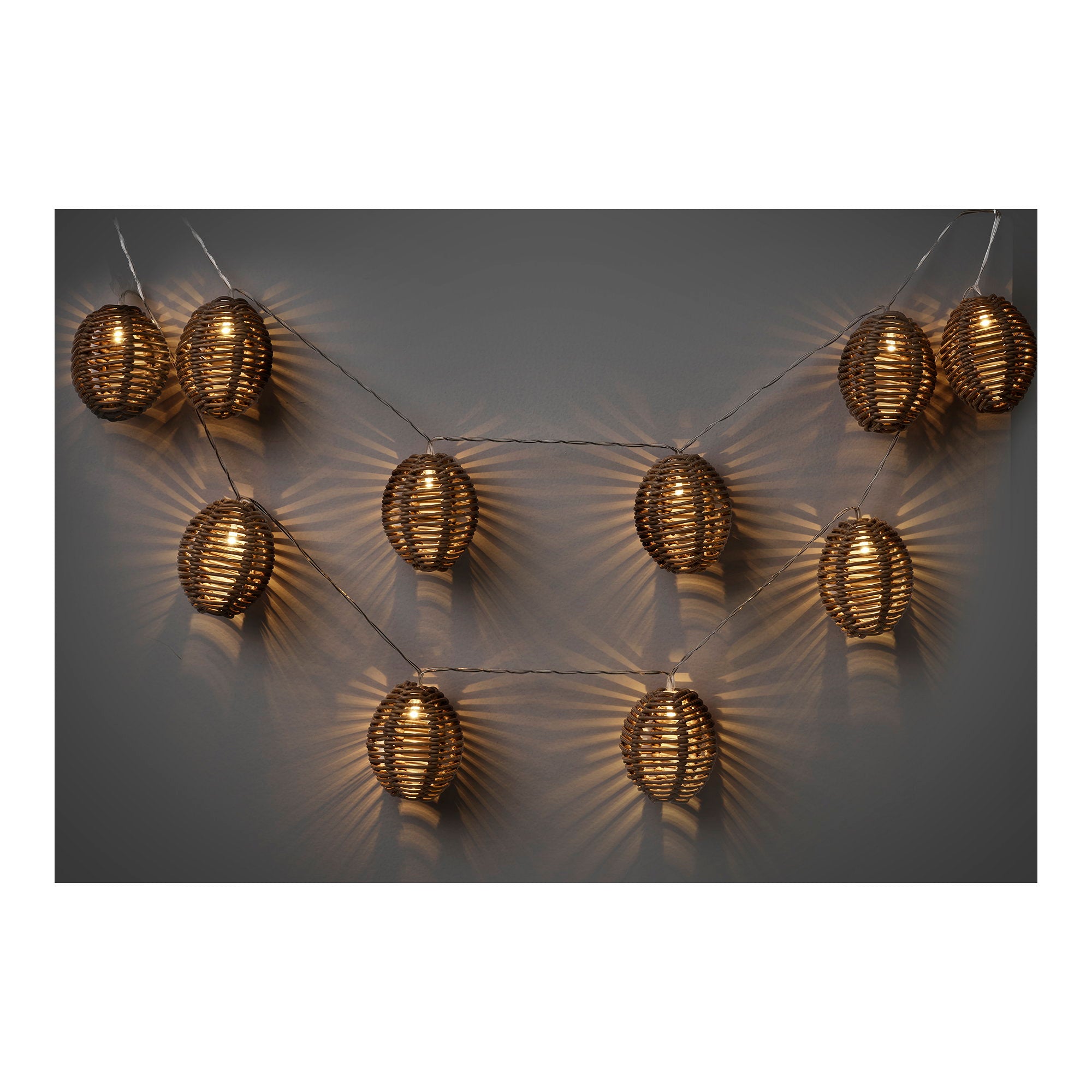 Carlisle LED Lichtslinger - Polyrattan/metaal, naturel/zwart