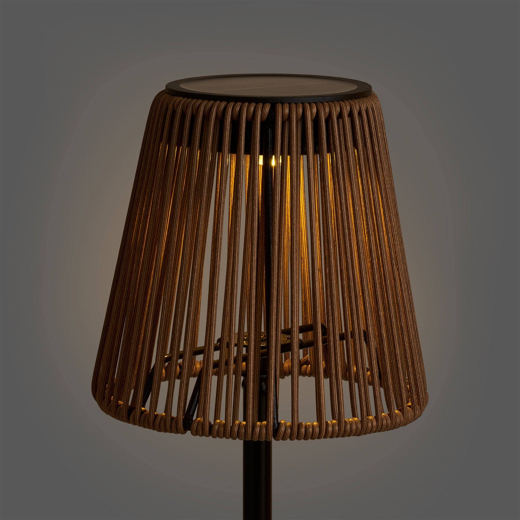 Salford LED Lamp - Oplaadbaar met geïntegreerd zonnepaneel, bruin/zwart