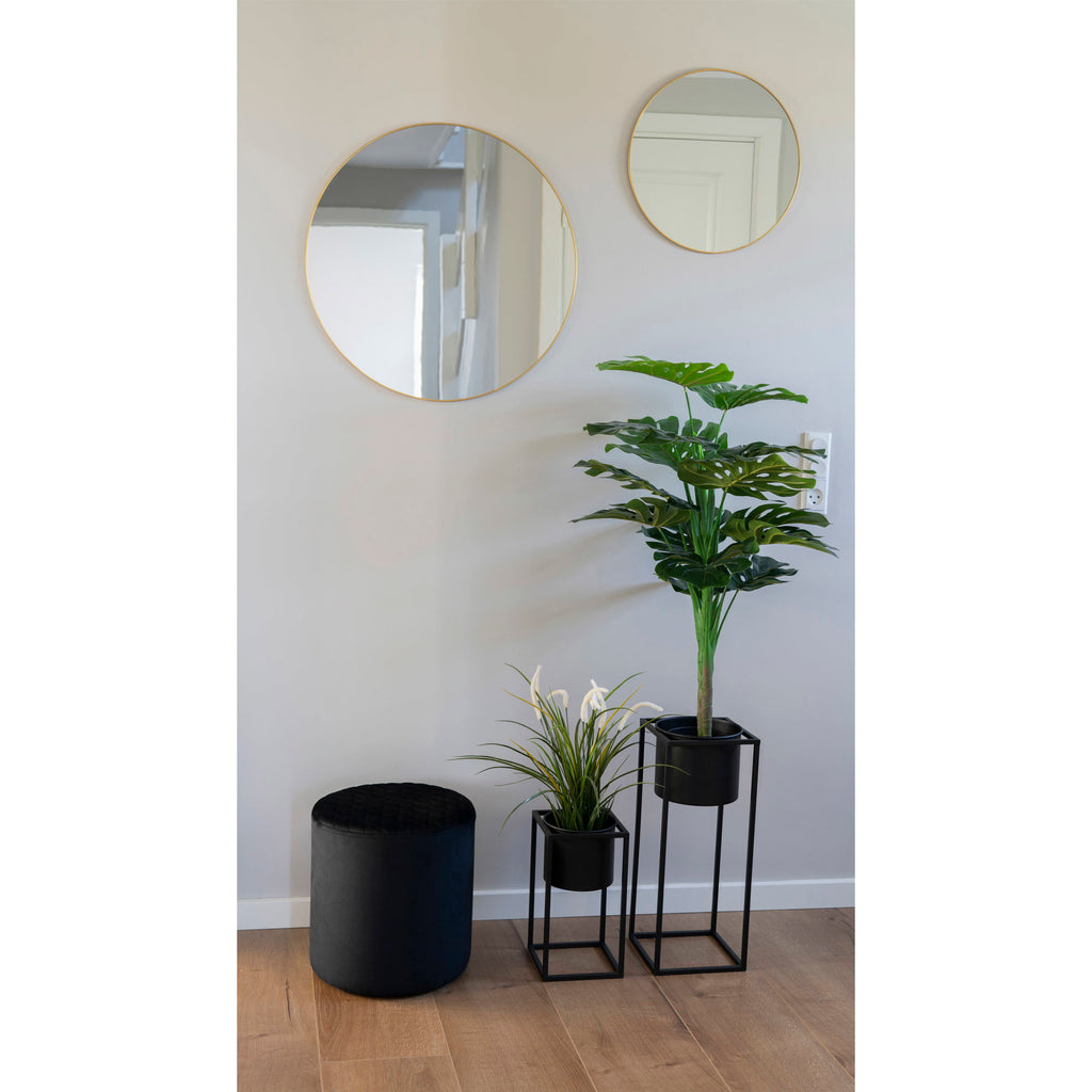 Marla Bloempotten - Bloempotten, staal, zwart (set van 2)