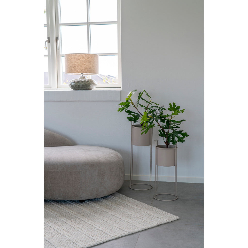 Rabo Bloempot - Bloempot, staal, zandkleurig (set van 2)