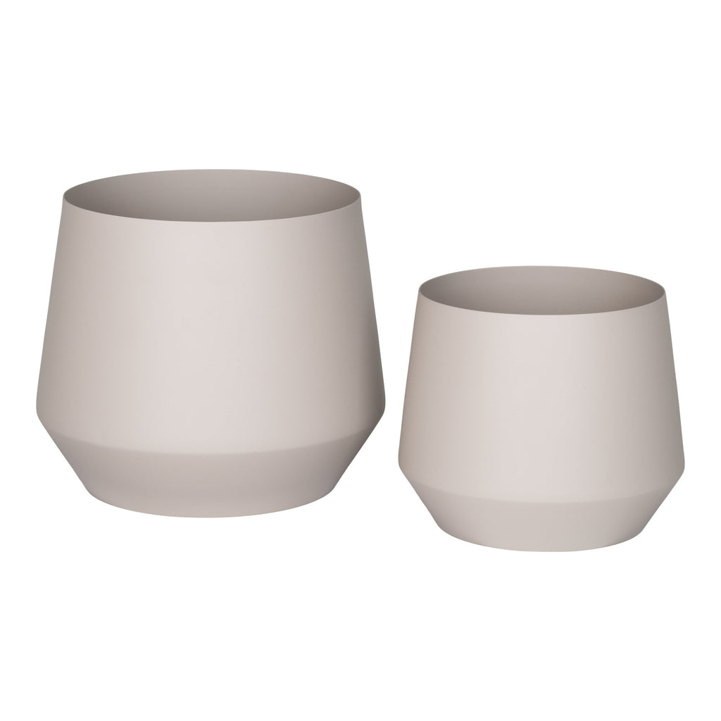 Trofa Bloempot - Bloempot, staal, zandkleurig (set van 2)