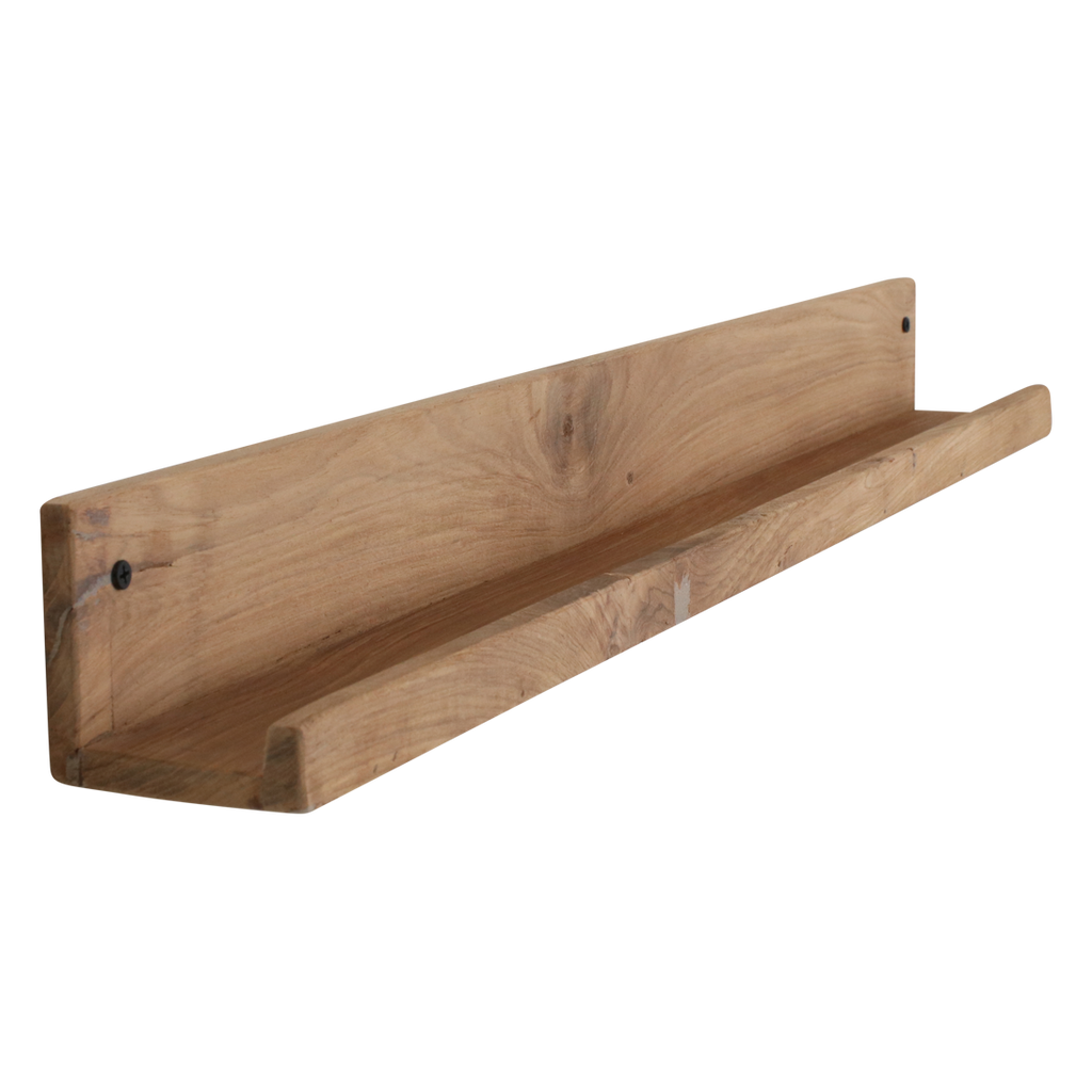 Elements teakhouten wandplank - 75x8x8 cm