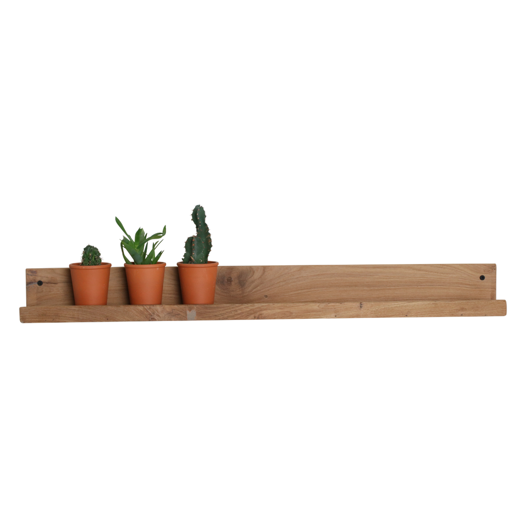 Elements teakhouten wandplank - 75x8x8 cm