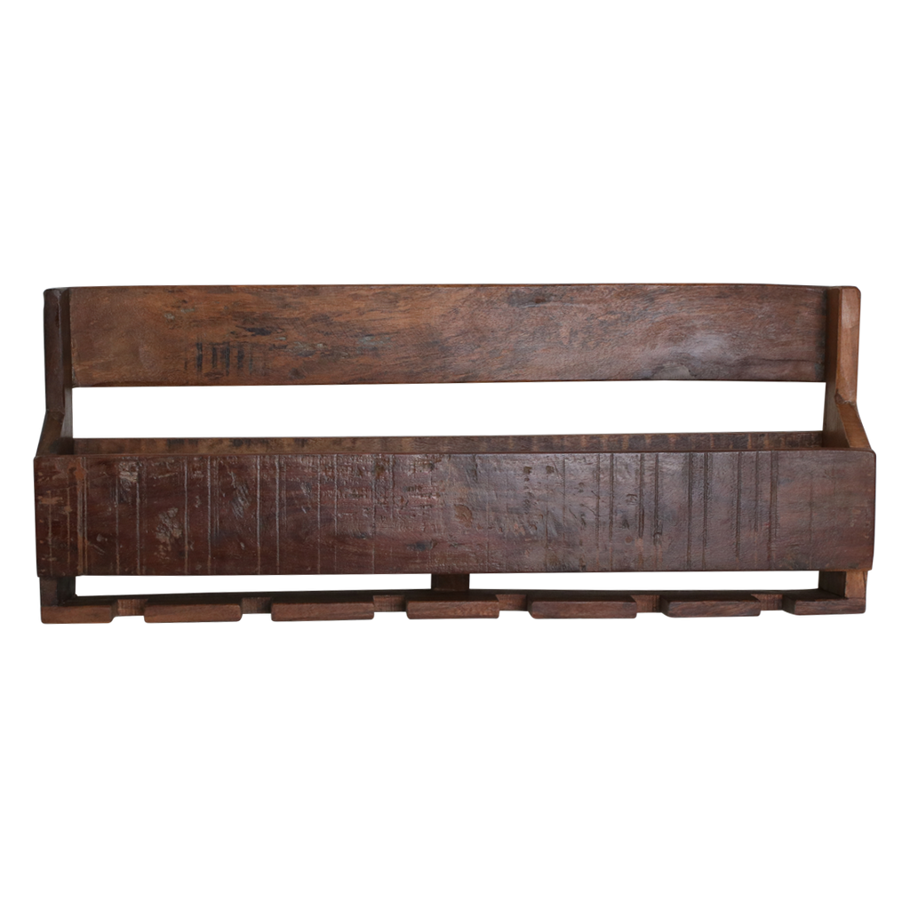 Factory hangend wijnrek - FSC-gerecycled hout - 12x60x28 cm