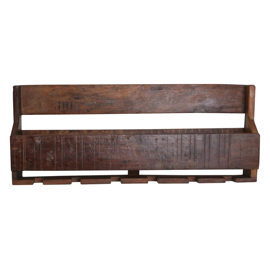 Factory hangend wijnrek - FSC-gerecycled hout - 12x60x28 cm