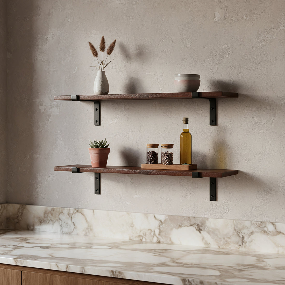 Factory wandplank bruin - FSC-gerecycled hout - 80 cm