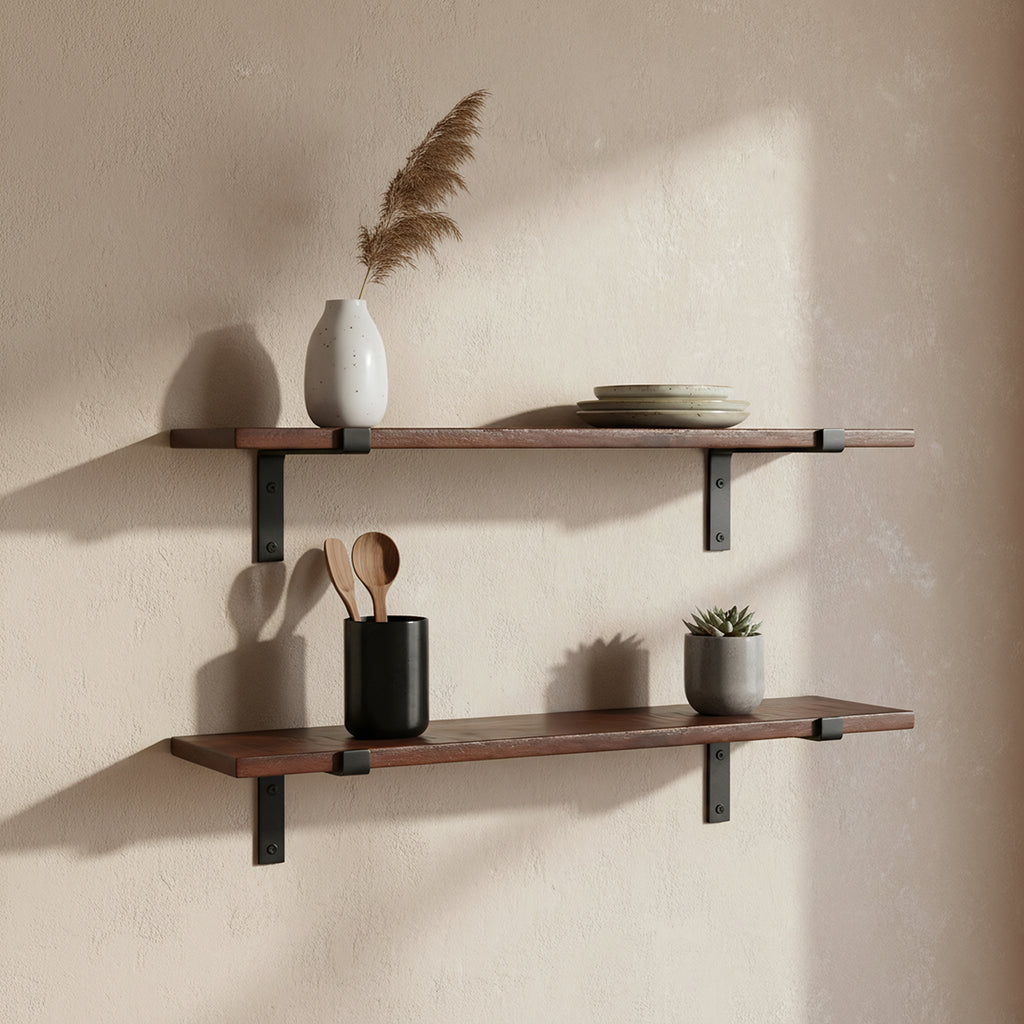 Factory wandplank bruin - FSC-gerecycled hout - 80 cm