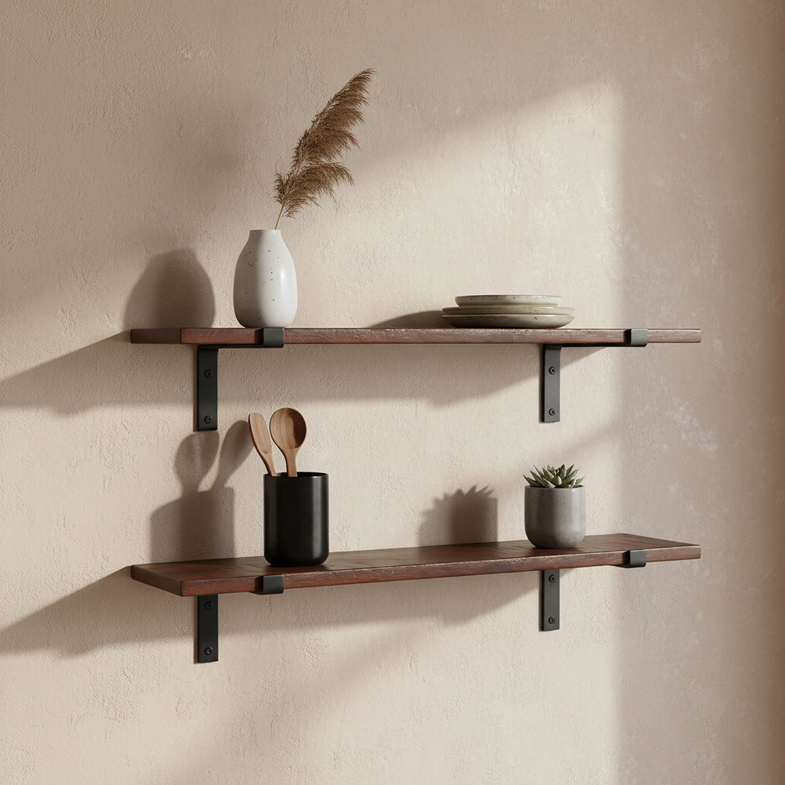 Factory wandplank bruin - FSC-gerecycled hout - 80 cm