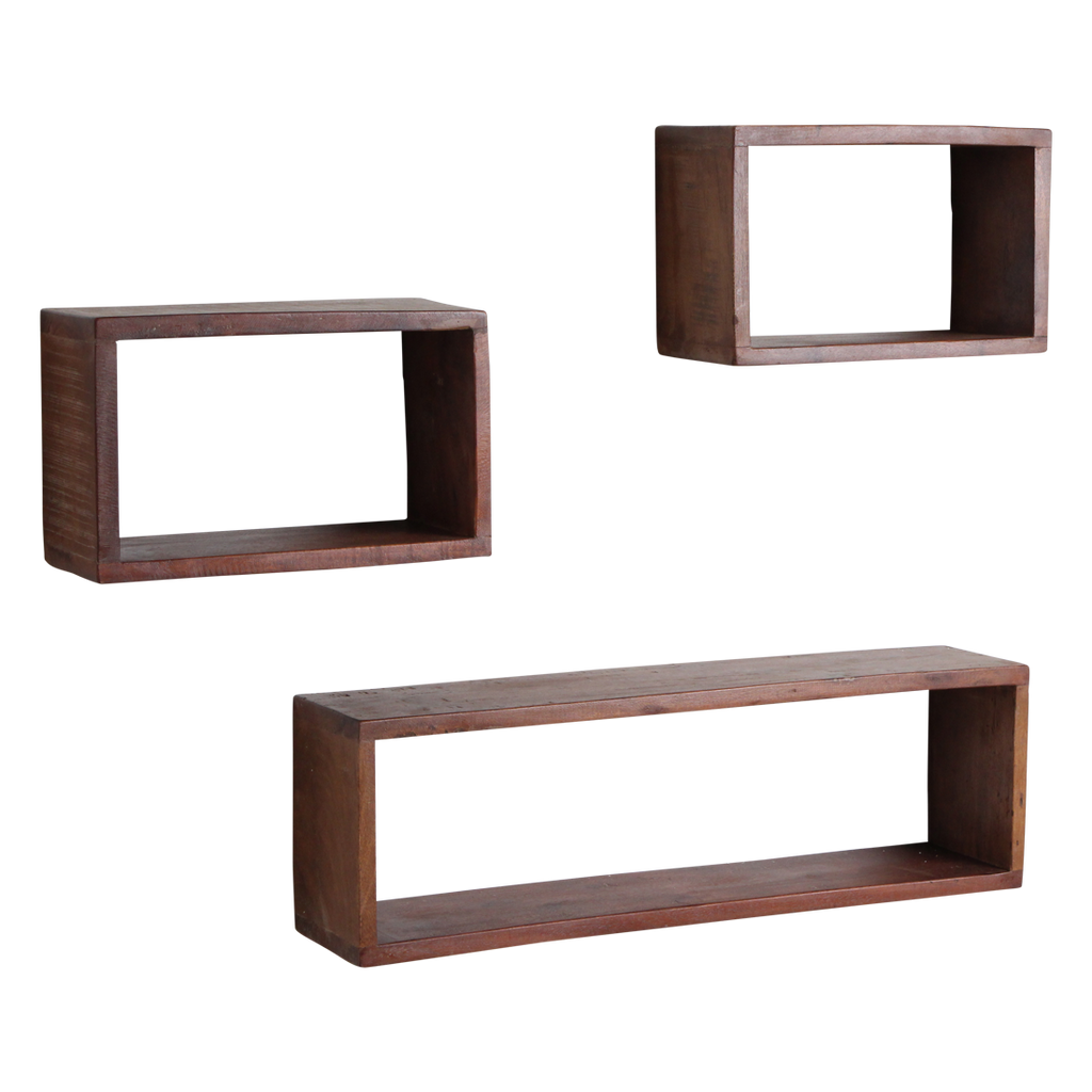 Factory Wandplank Box - FSC-gerecycled hout - 70x15x22 cm