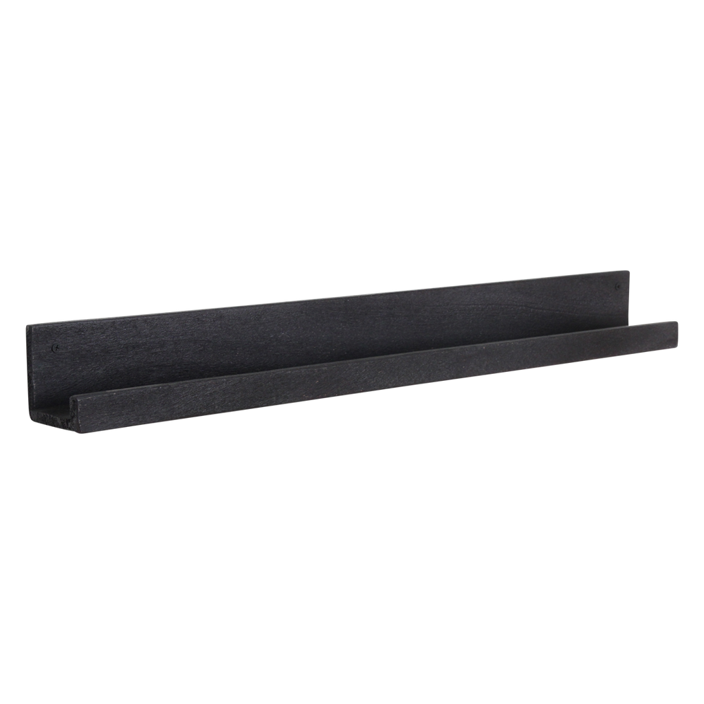 Factory wandplank zwart - FSC-gerecycled hout - 75x8x8 cm