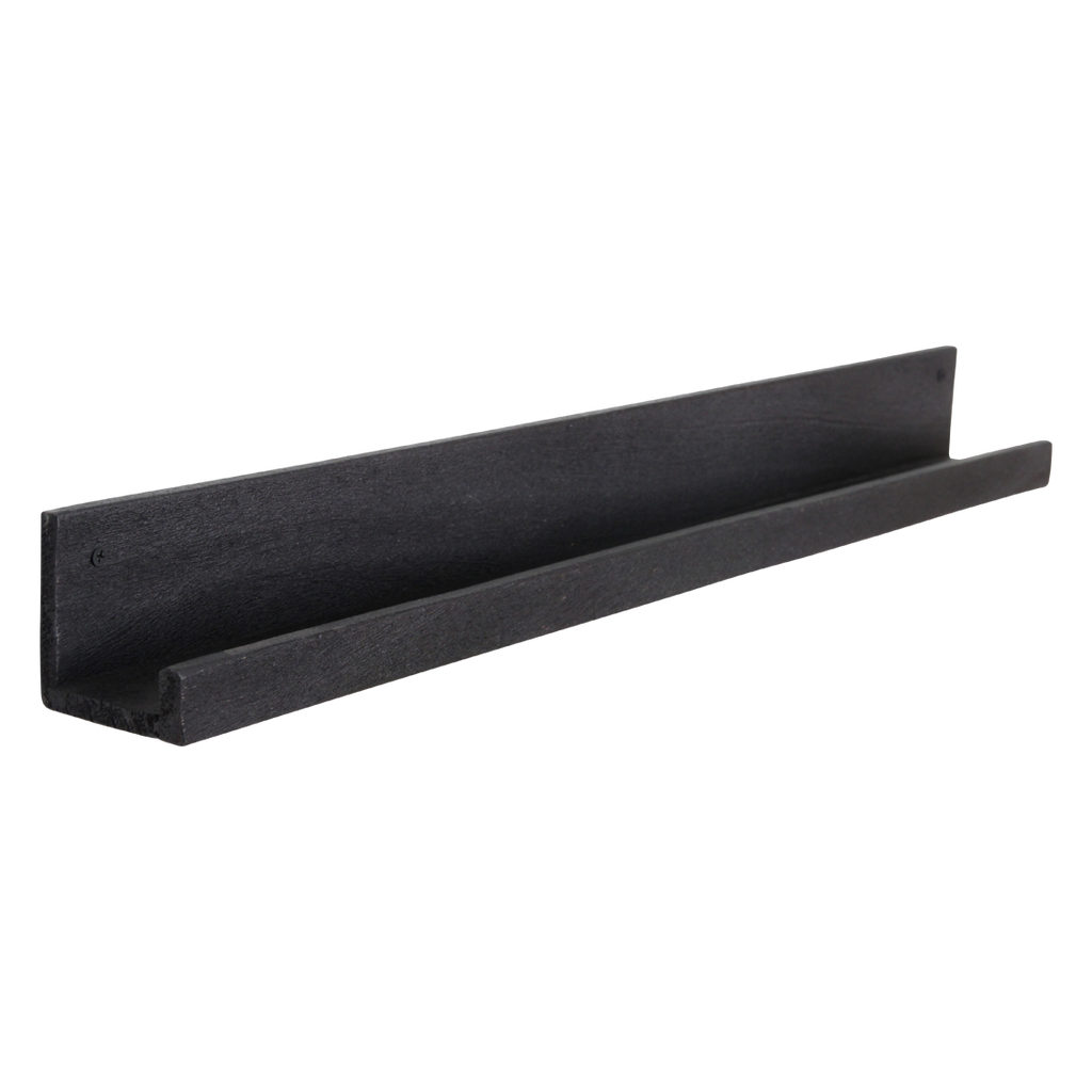 Factory wandplank zwart - FSC-gerecycled hout - 75x8x8 cm