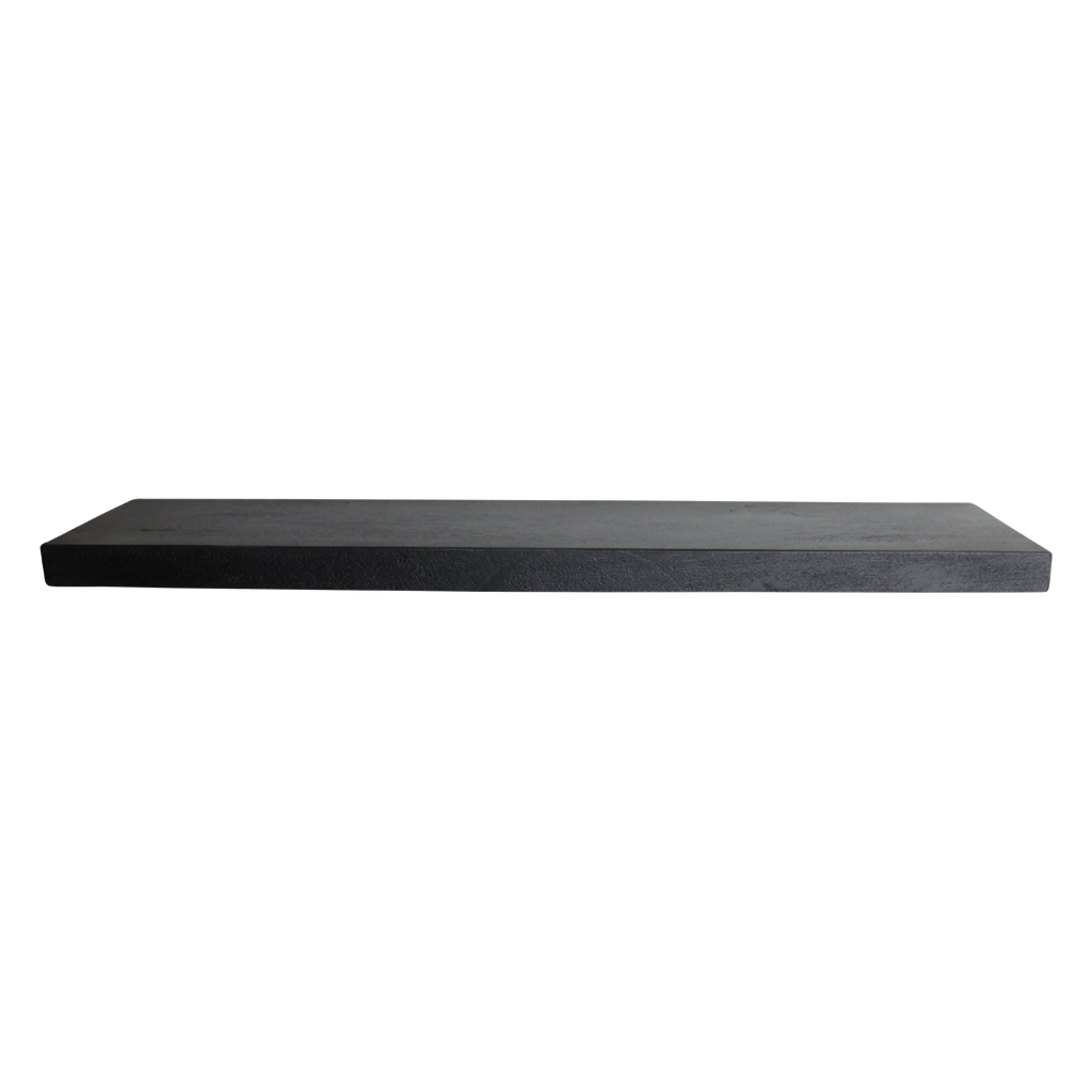 Zwart zwevende wandplank - FSC-gerecycled hout - 80x18x3,8 cm