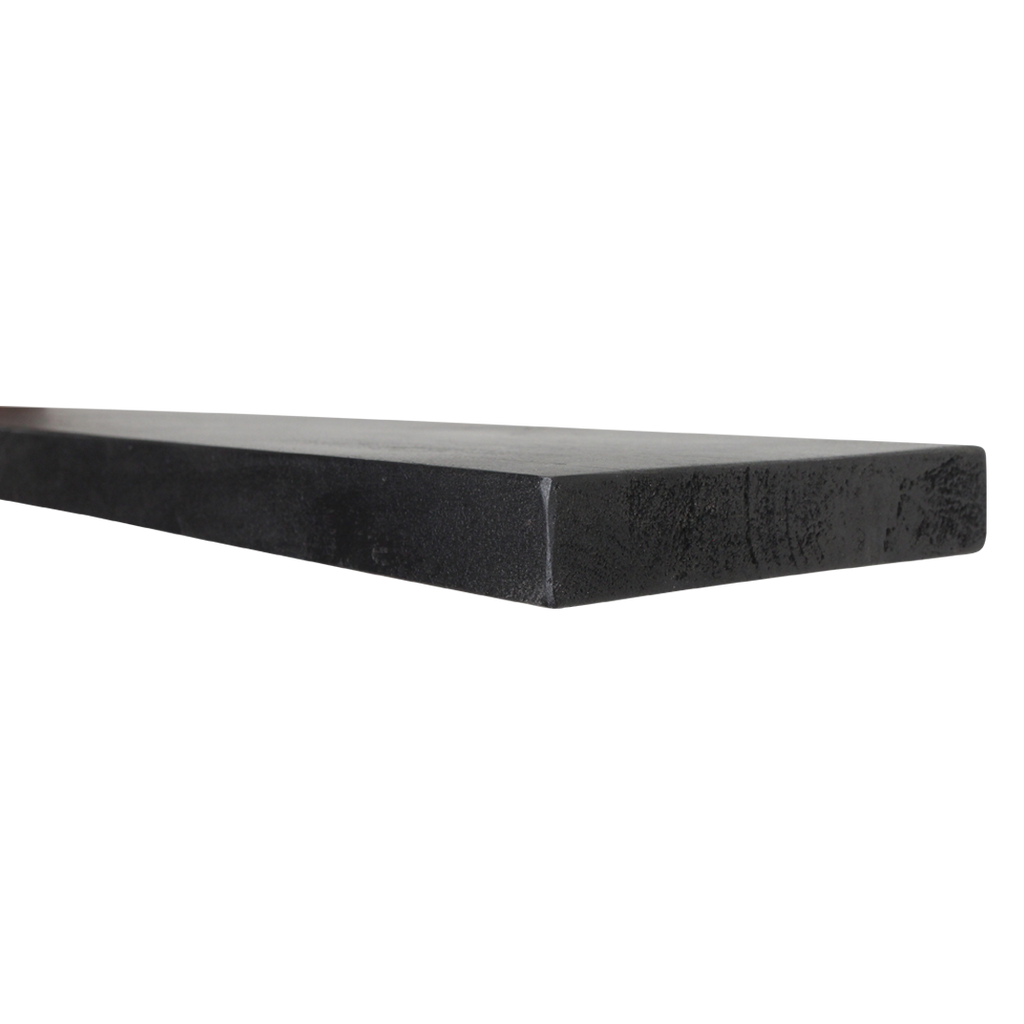 Zwart zwevende wandplank - FSC-gerecycled hout - 80x18x3,8 cm