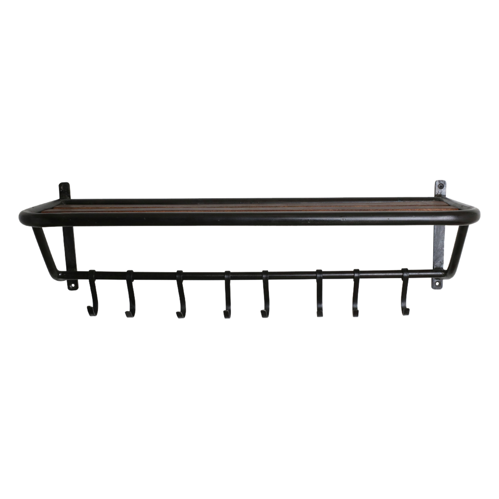 Factory wandkapstok met hoedenplank - FSC-gerecycled hout