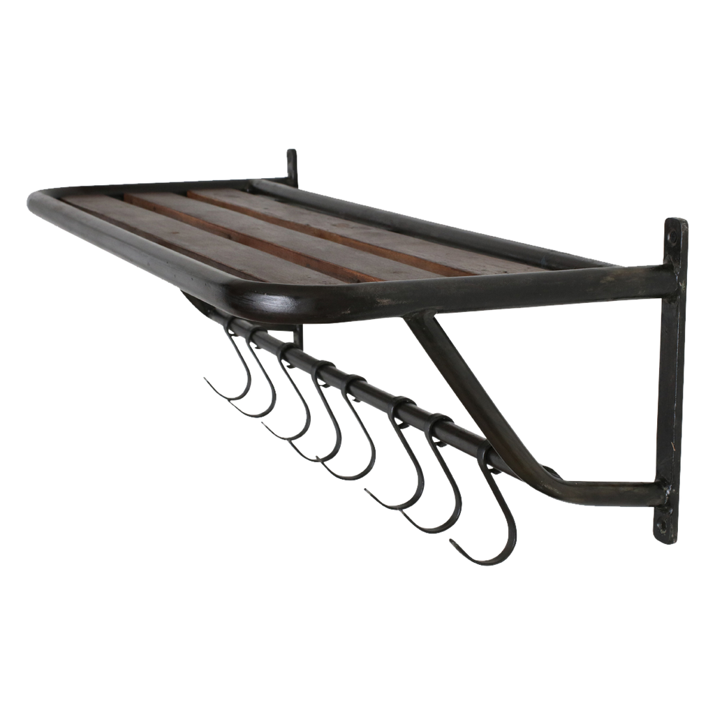 Factory wandkapstok met hoedenplank - FSC-gerecycled hout