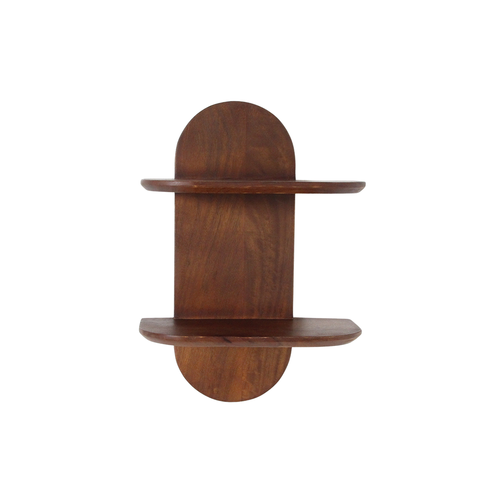 Bullnose mangohouten wandplank dubbel