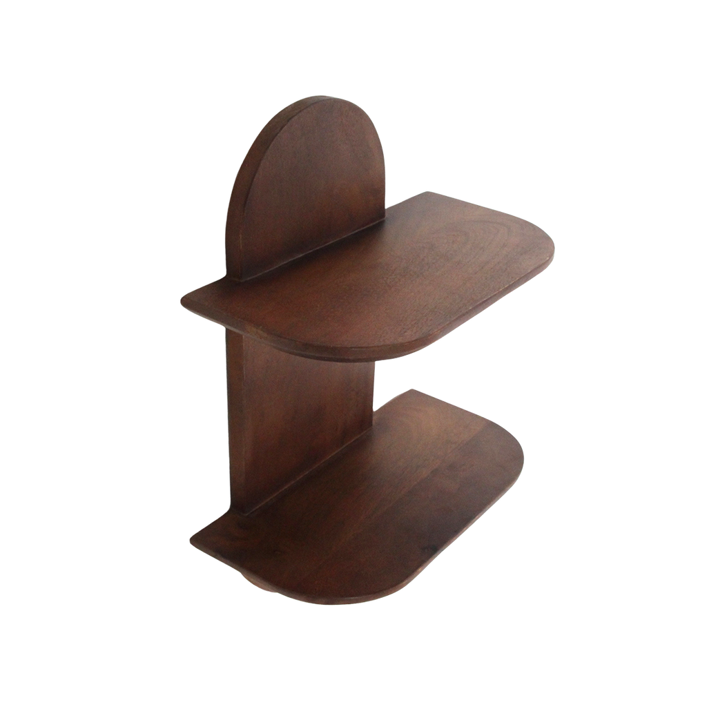 Bullnose mangohouten wandplank dubbel