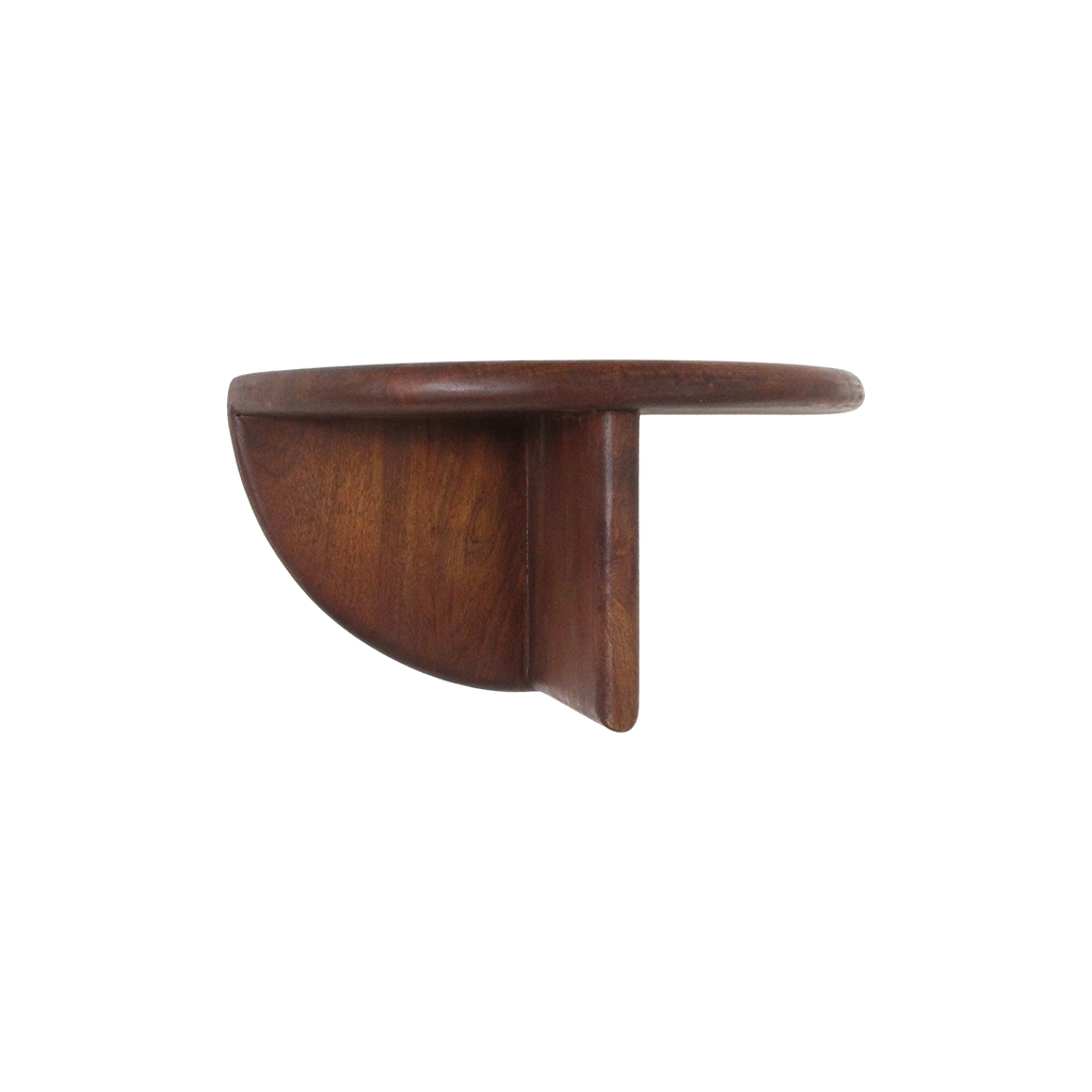 Bullnose mangohouten wandplank rond