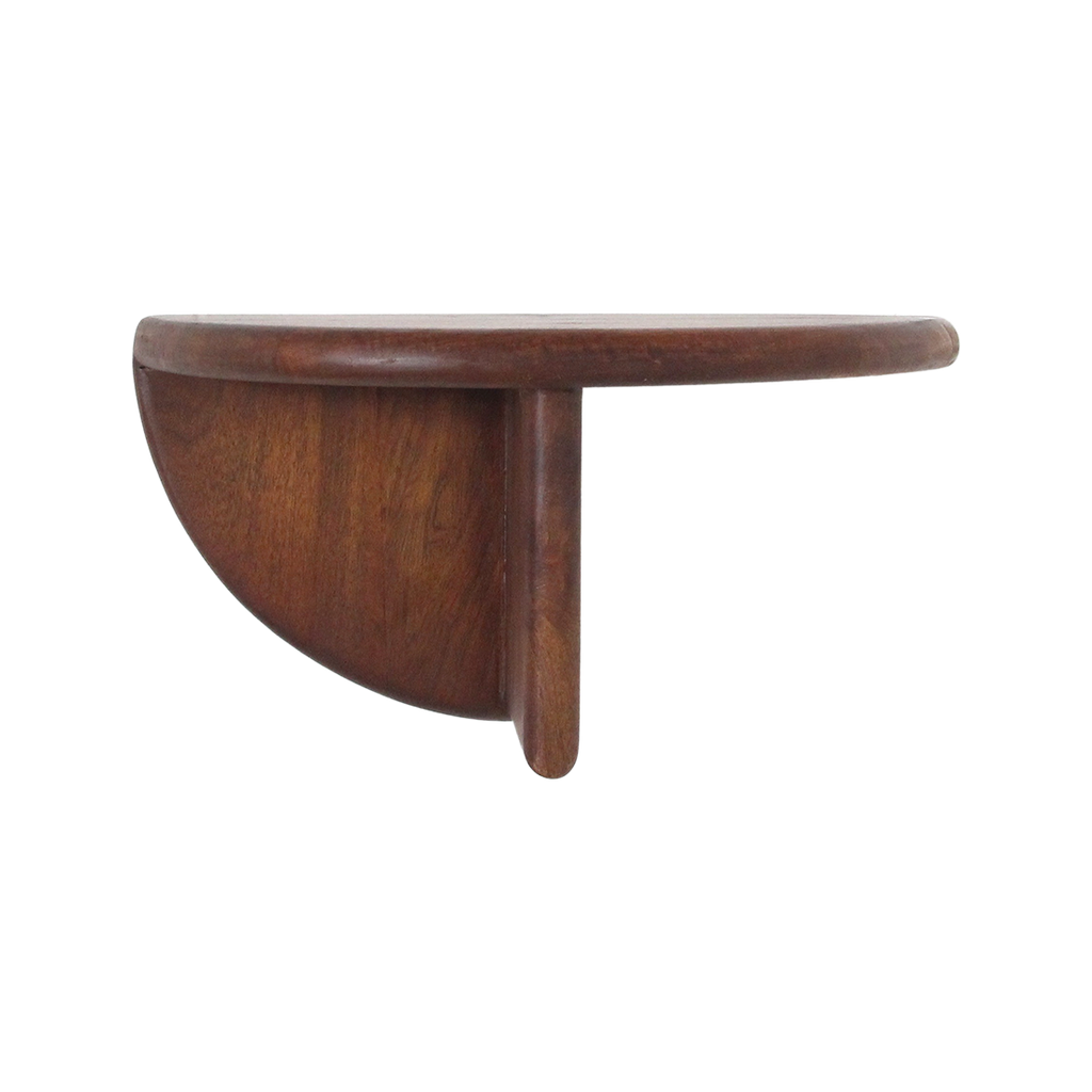 Bullnose mangohouten wandplank rond