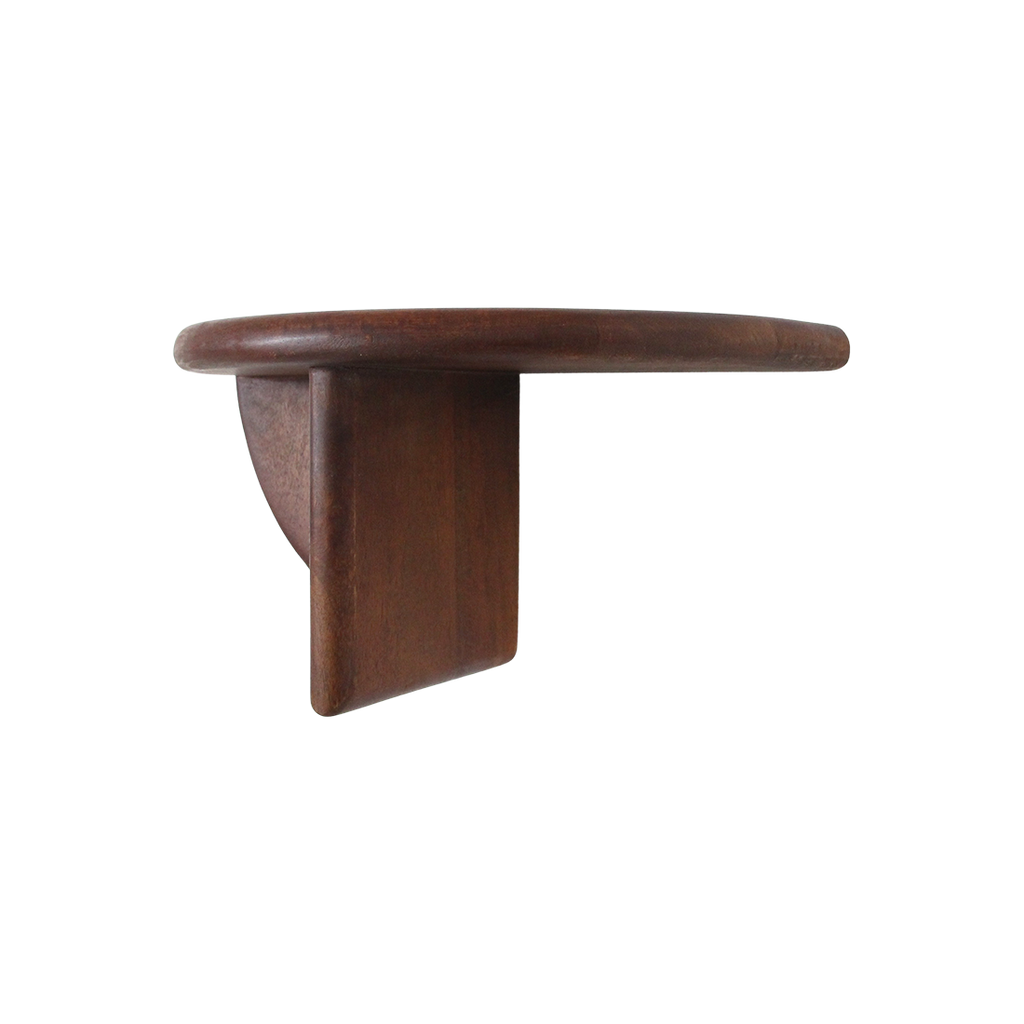 Bullnose mangohouten wandplank rond