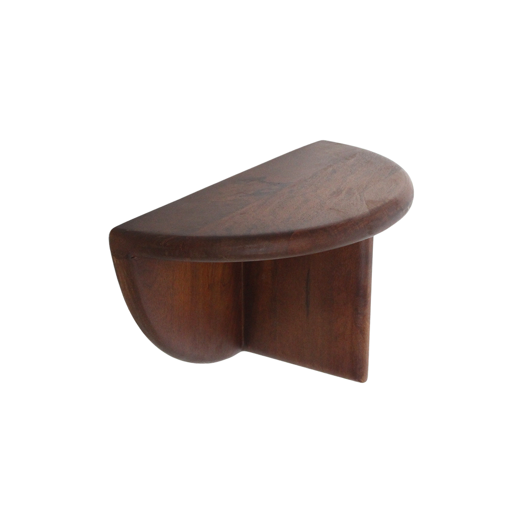 Bullnose mangohouten wandplank rond