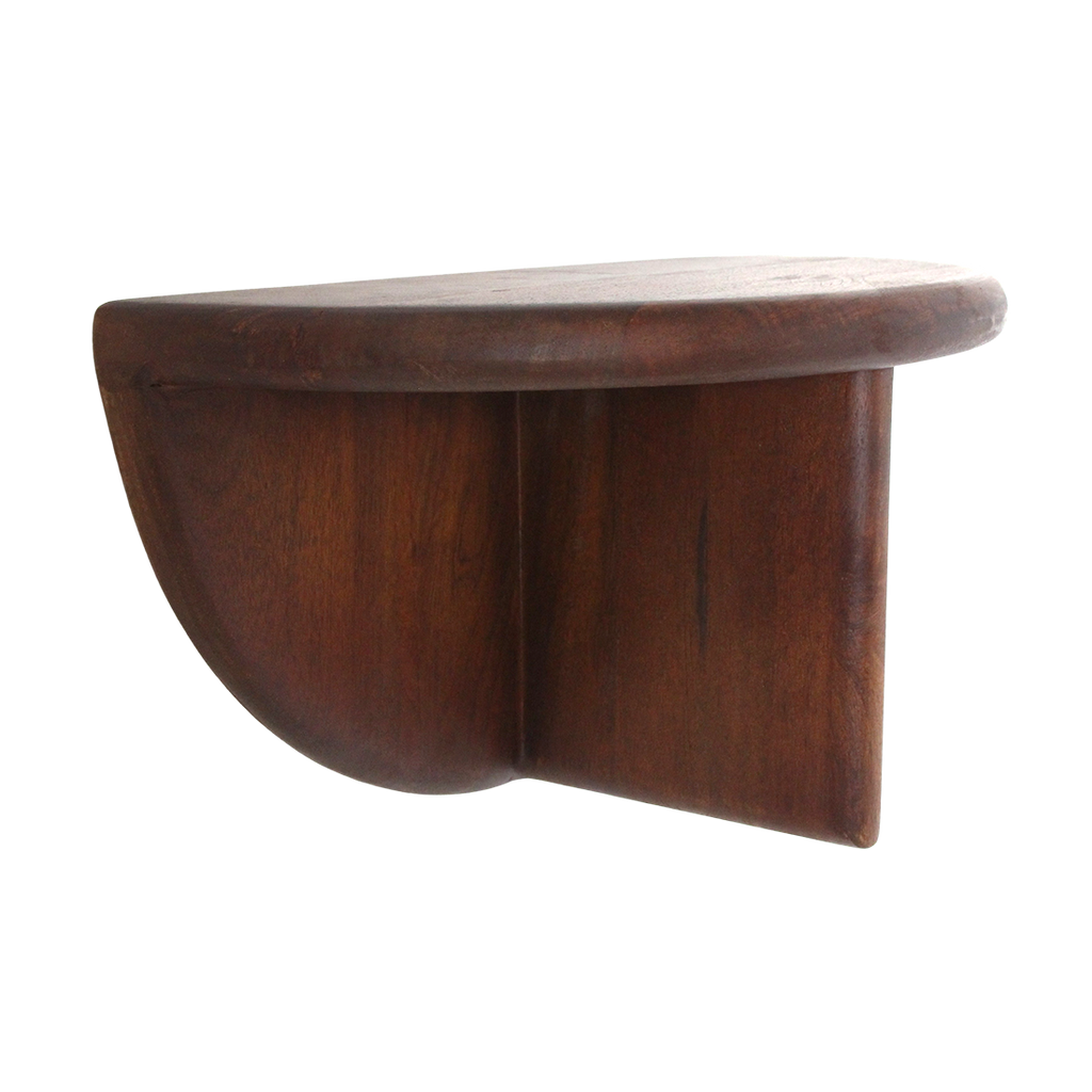 Bullnose mangohouten wandplank rond