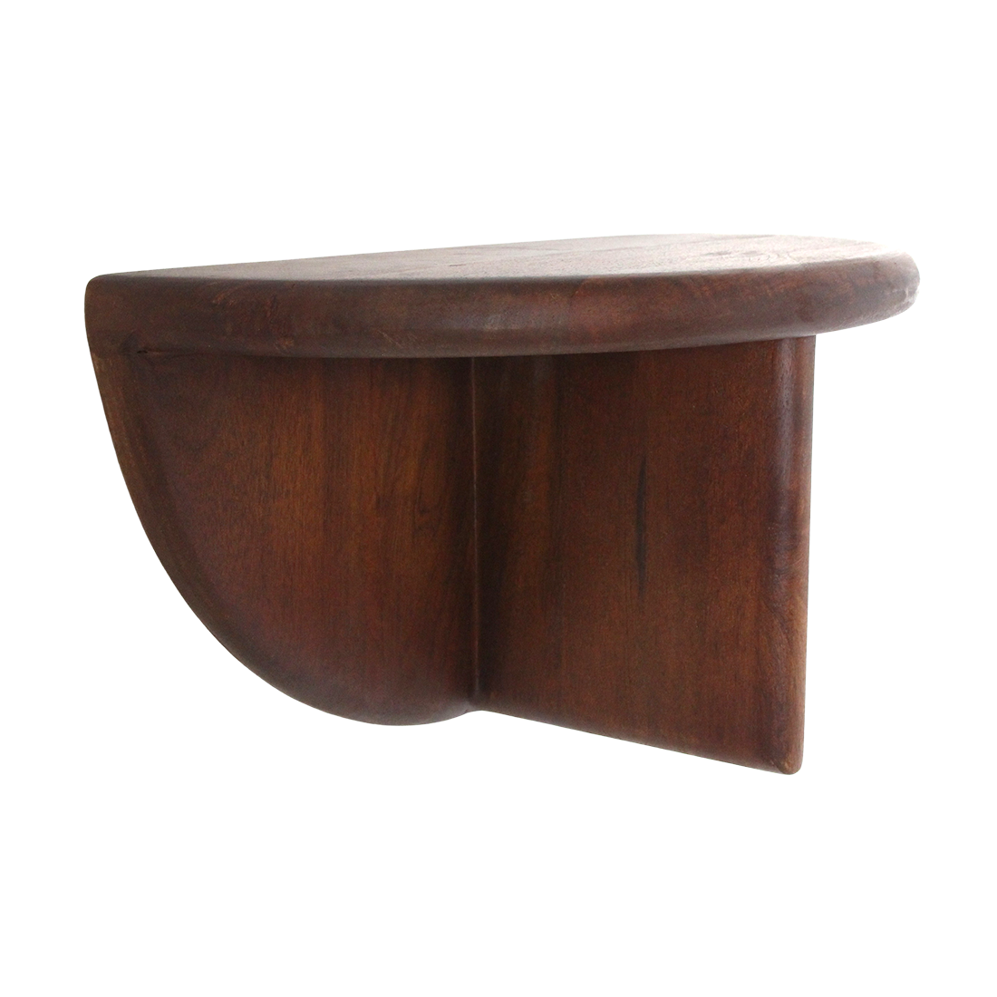 Bullnose mangohouten wandplank rond