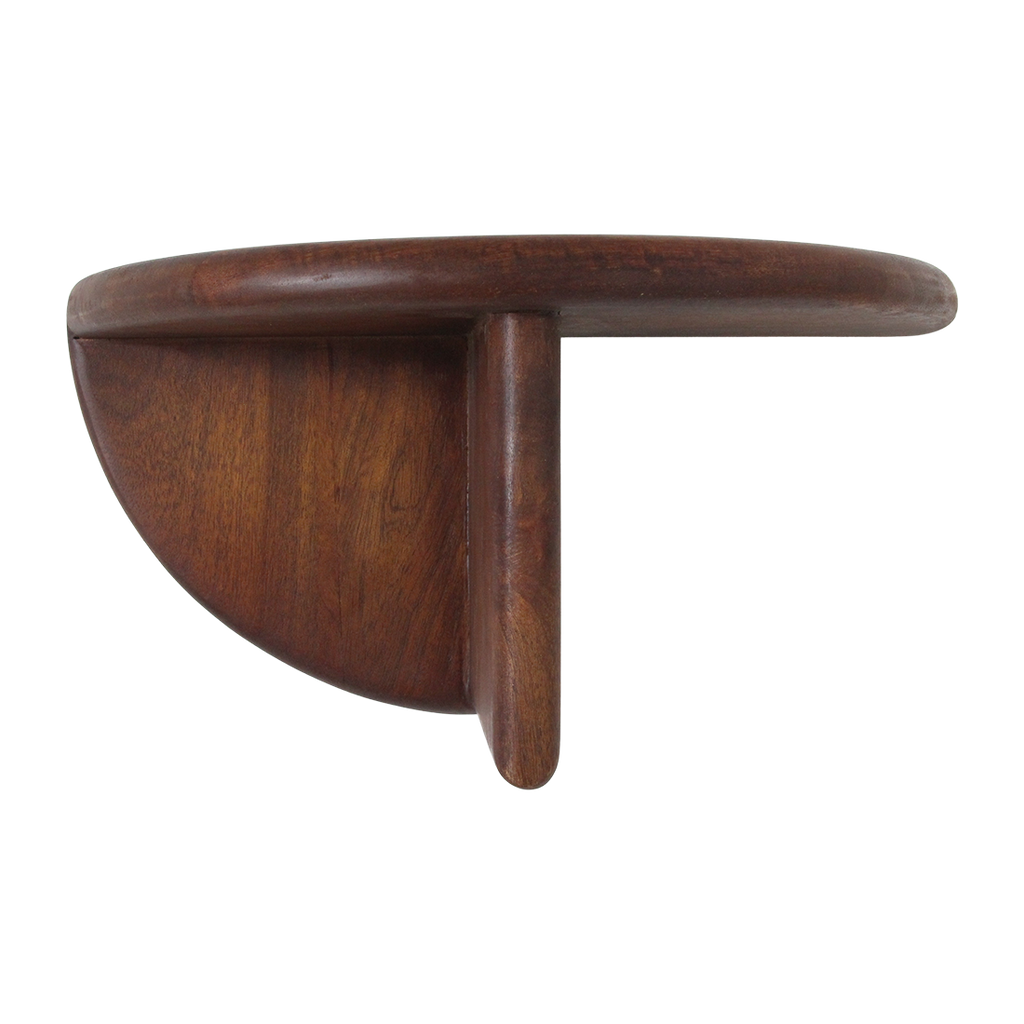 Bullnose mangohouten wandplank rond