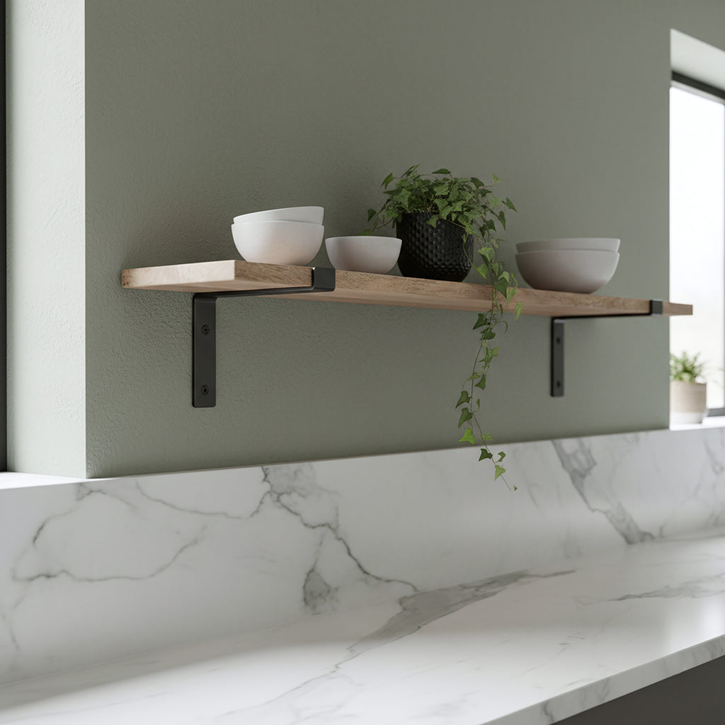 Mangohouten wandplank - 80 cm