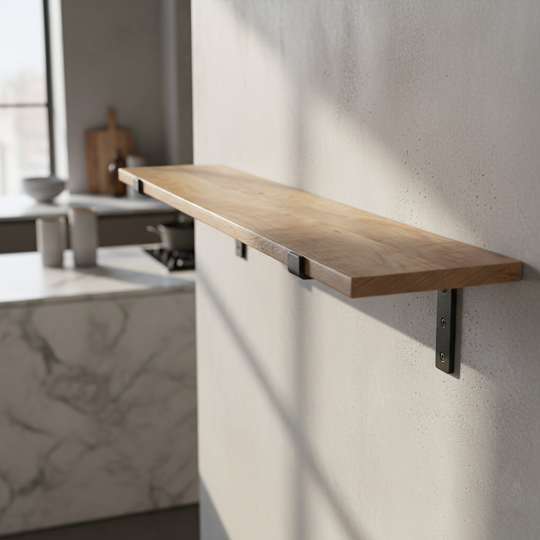 Mangohouten wandplank - 80 cm